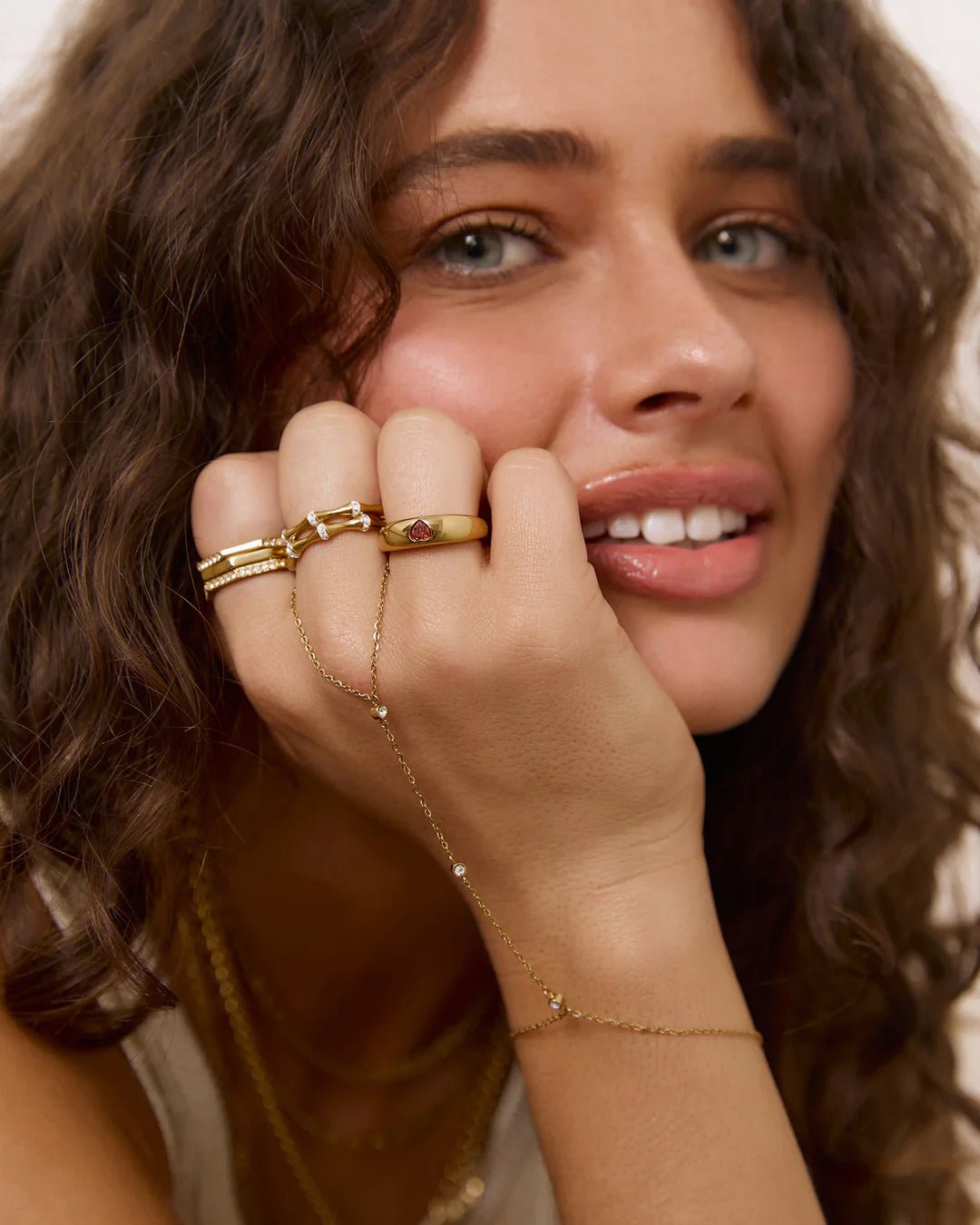 Mi Amor Gold Ring- Red