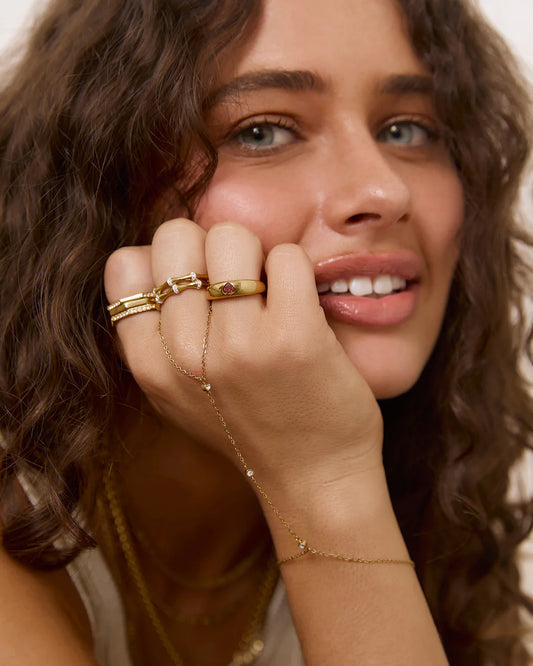 Mi Amor Gold Ring- Red