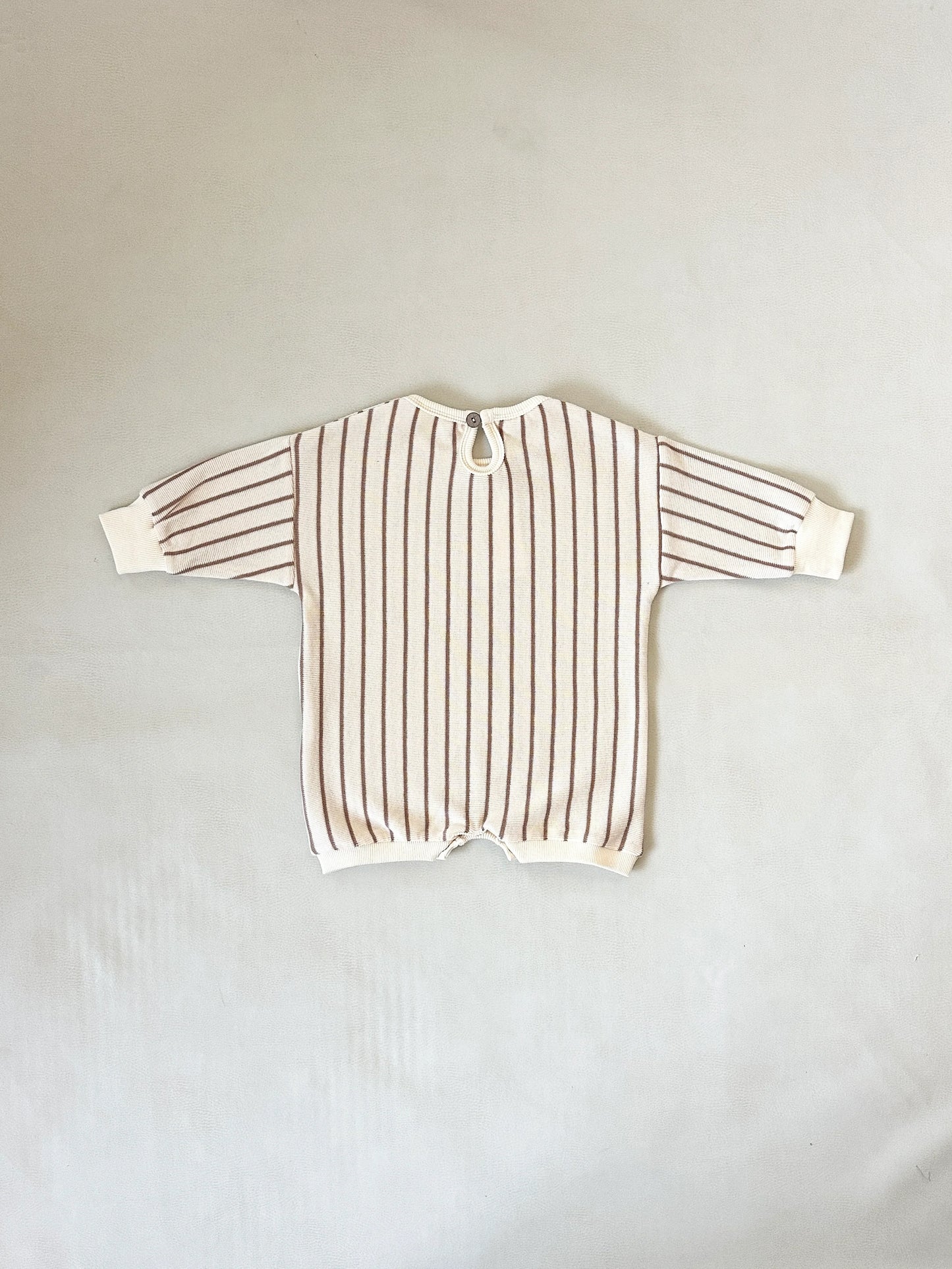 Addie Stripe Bodysuit- Cream/Latte Stripe