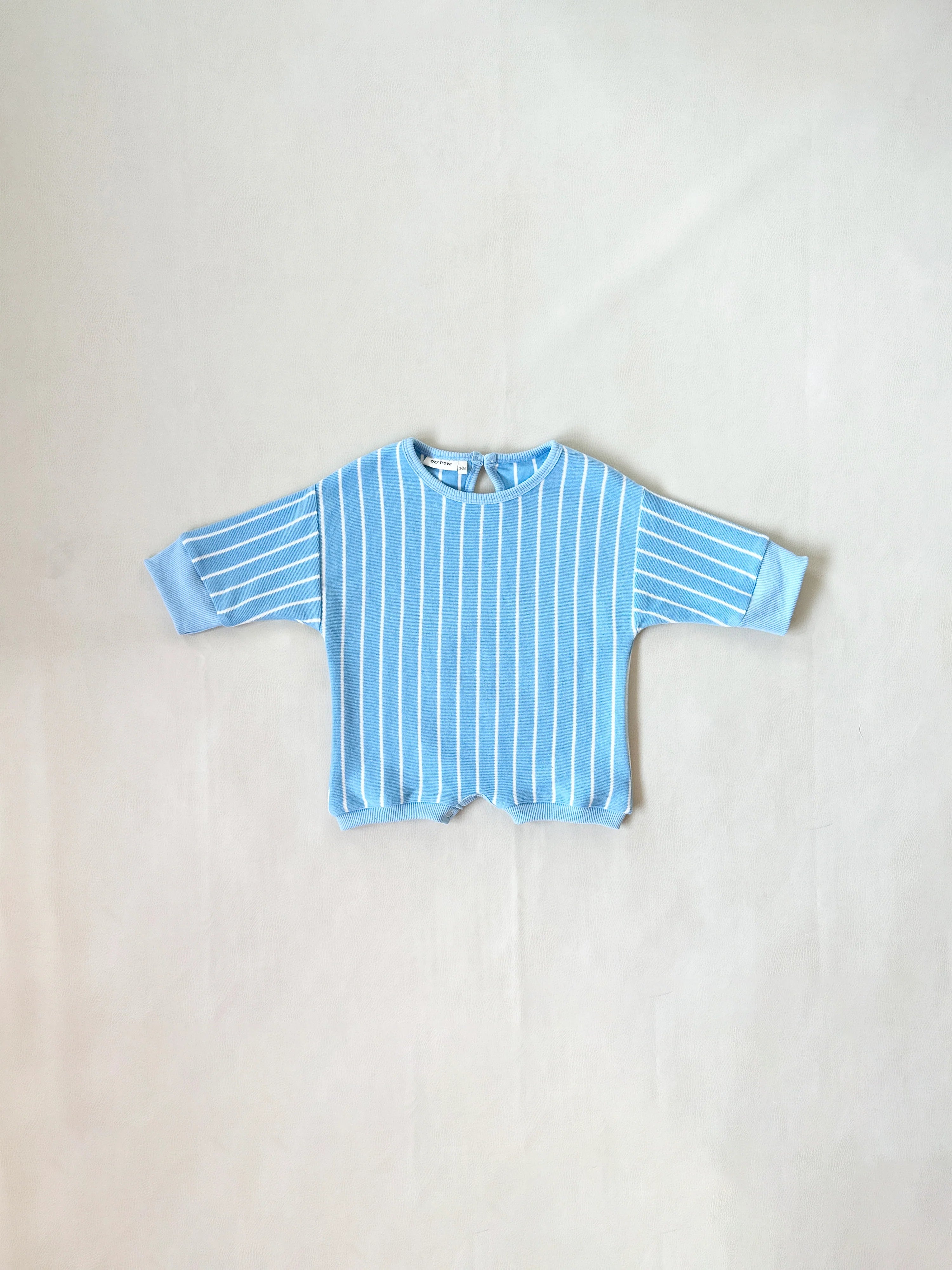 Addie Stripe Bodysuit- Blue/White Stripe