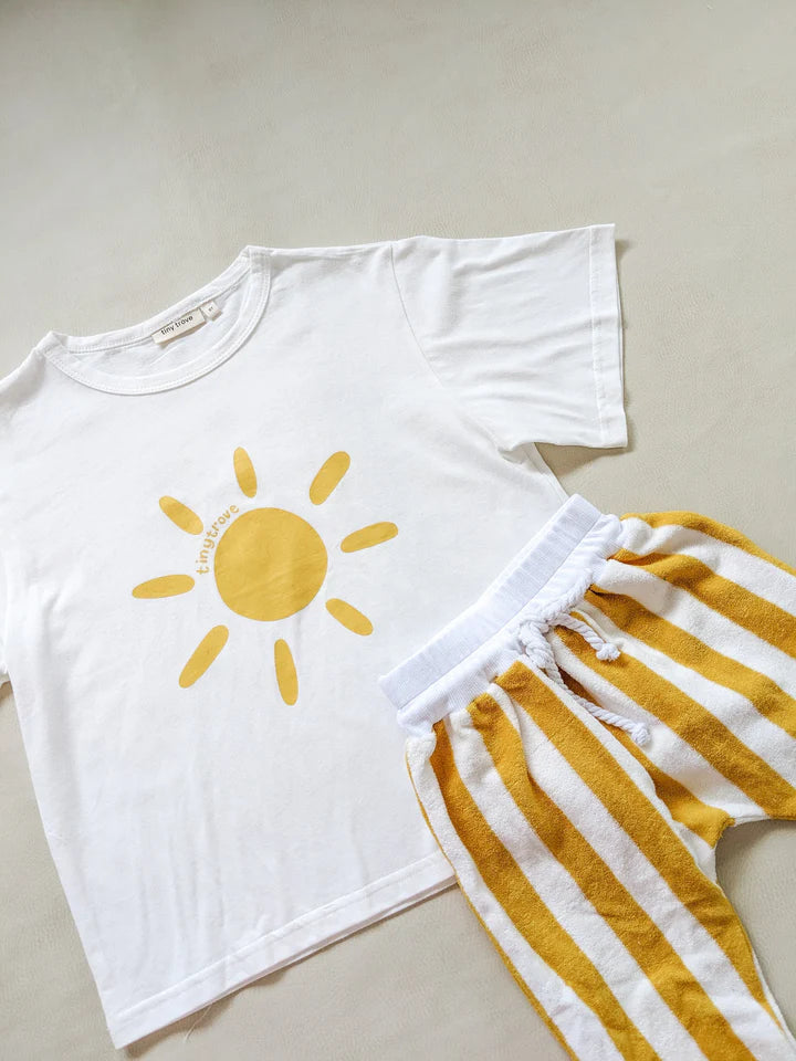 Akio Sunshine Tee- White/Yellow