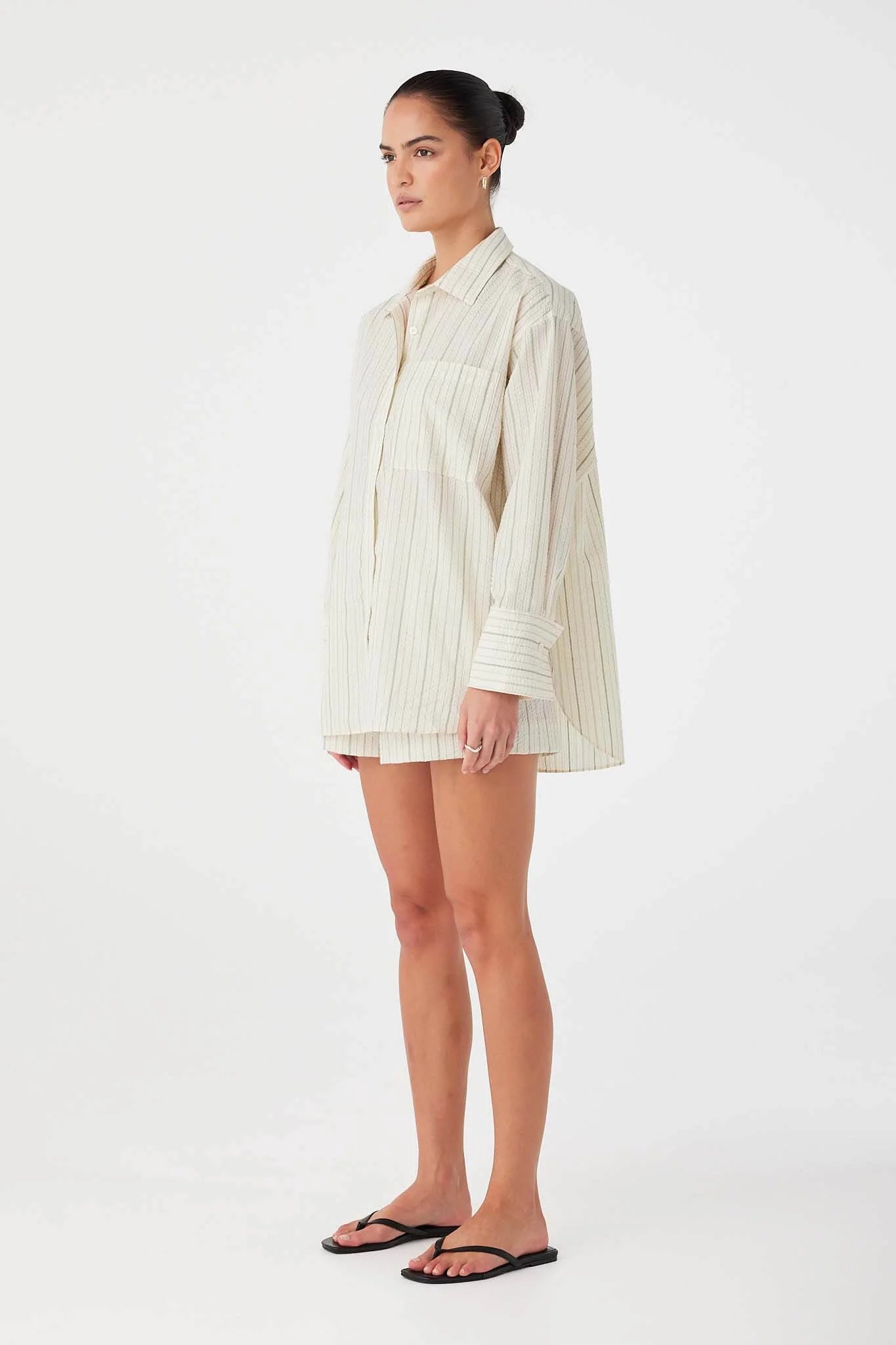 Rae Shirt - Olive Stripe