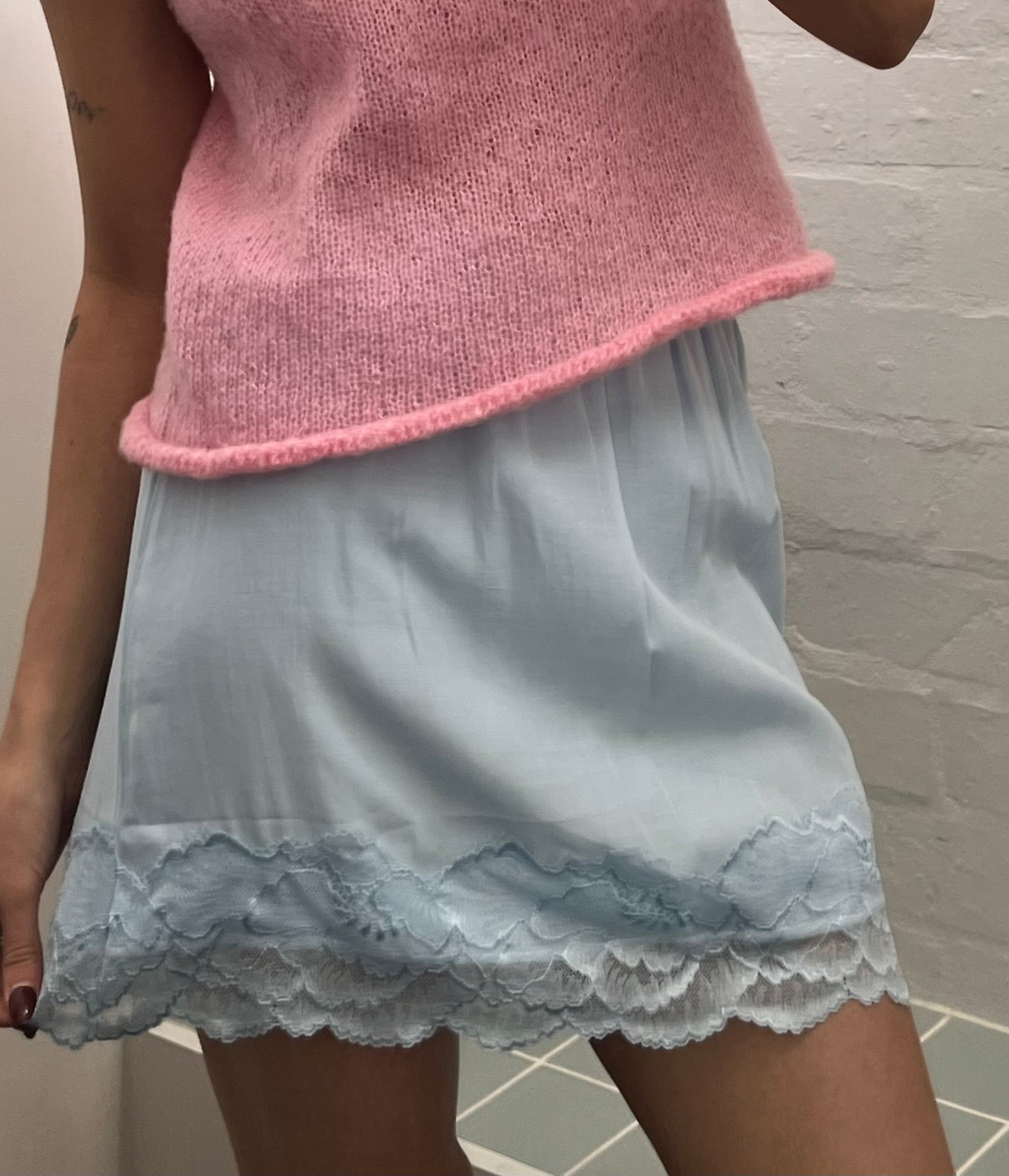 Mini Slip Skirt- Baby Blue