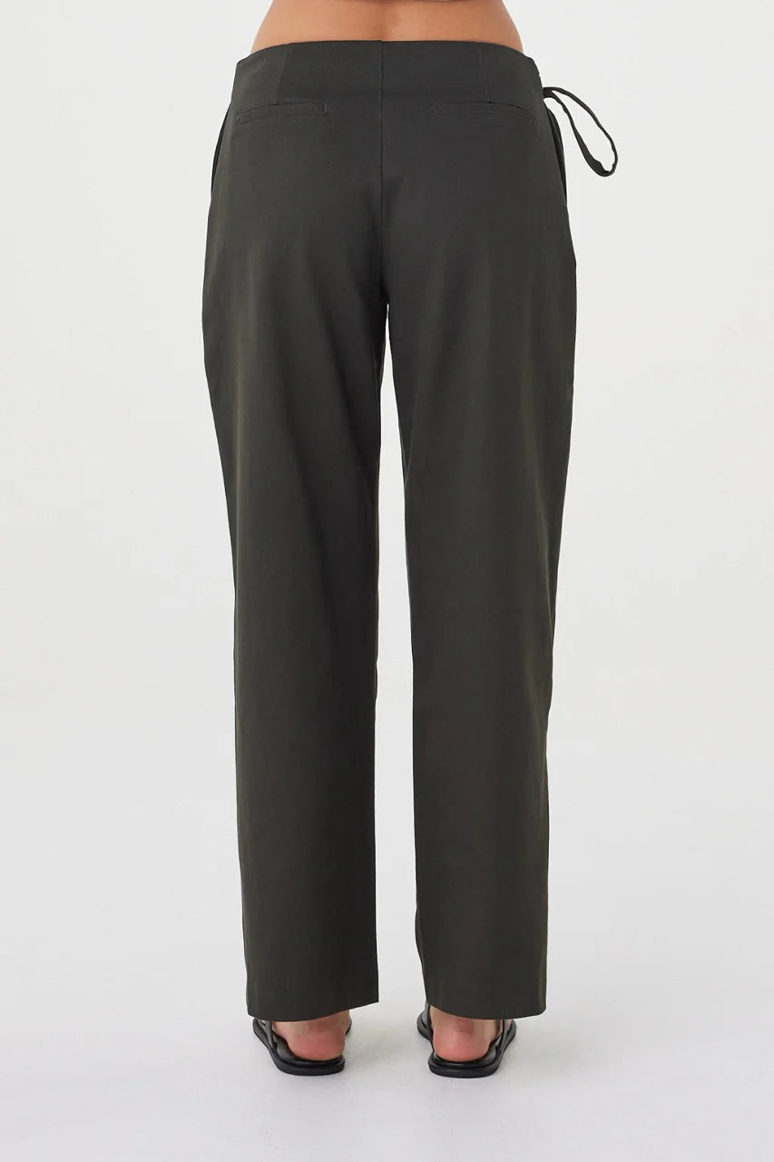 Lucia Tie Pant - Charcoal