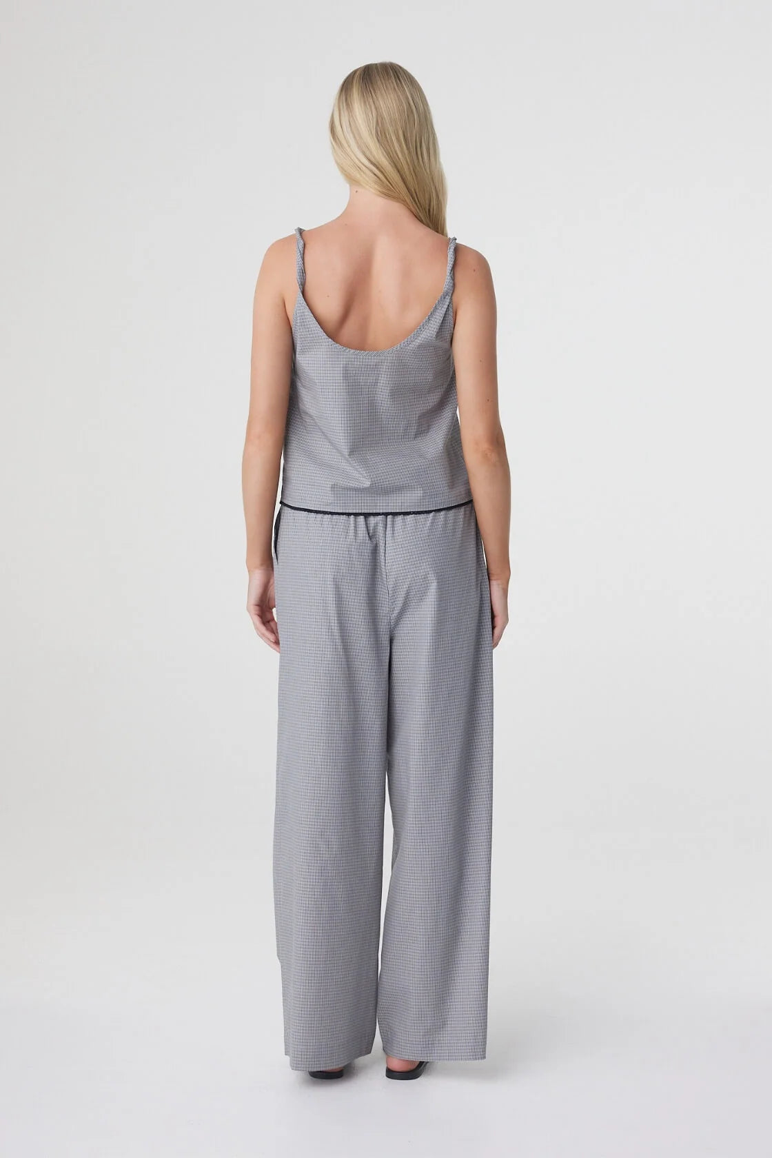 Sia Pant - Muted Blue Check