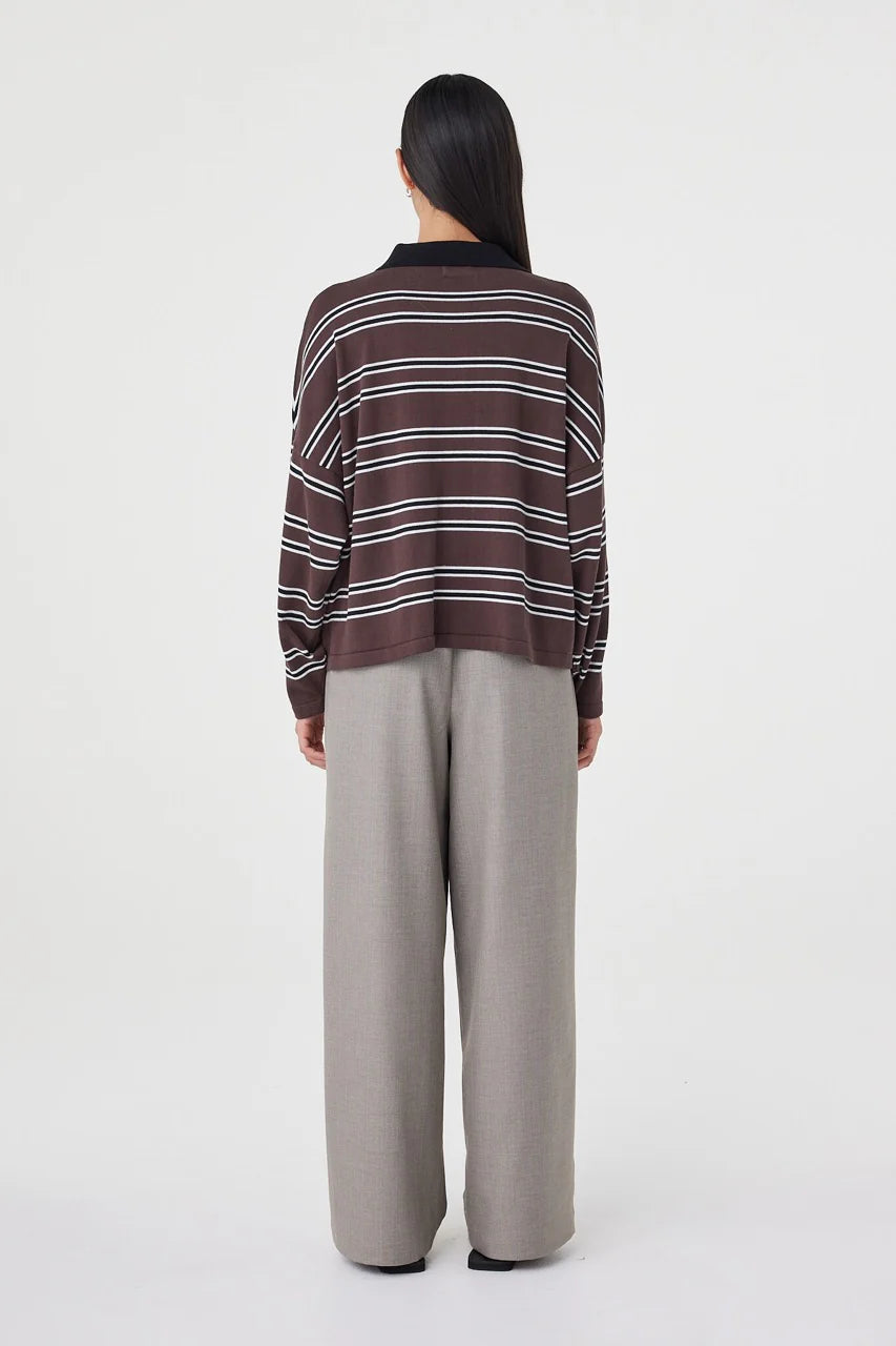 Rayne Knit Jersey - Espresso, Black & Cream