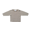 Organic Essential Stripe LS Knit Tee - Espresso