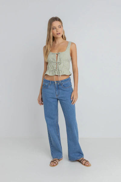 Lula Low Rise Pant - Blue Wash