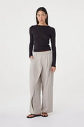 Calla Pant - Taupe Plaid
