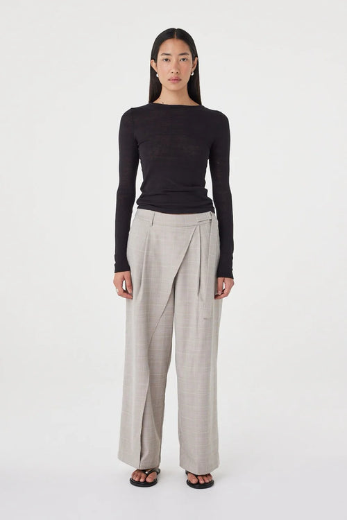 Calla Pant - Taupe Plaid