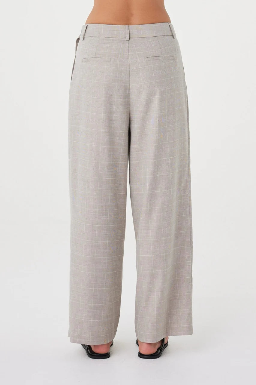 Calla Pant - Taupe Plaid