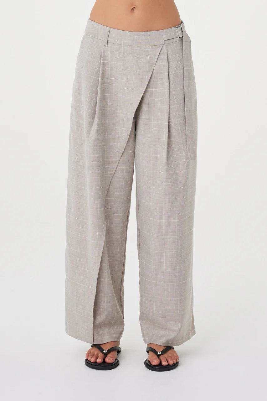 Calla Pant - Taupe Plaid