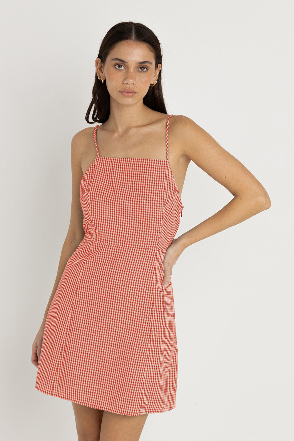 Gingham Mini Dress- Red