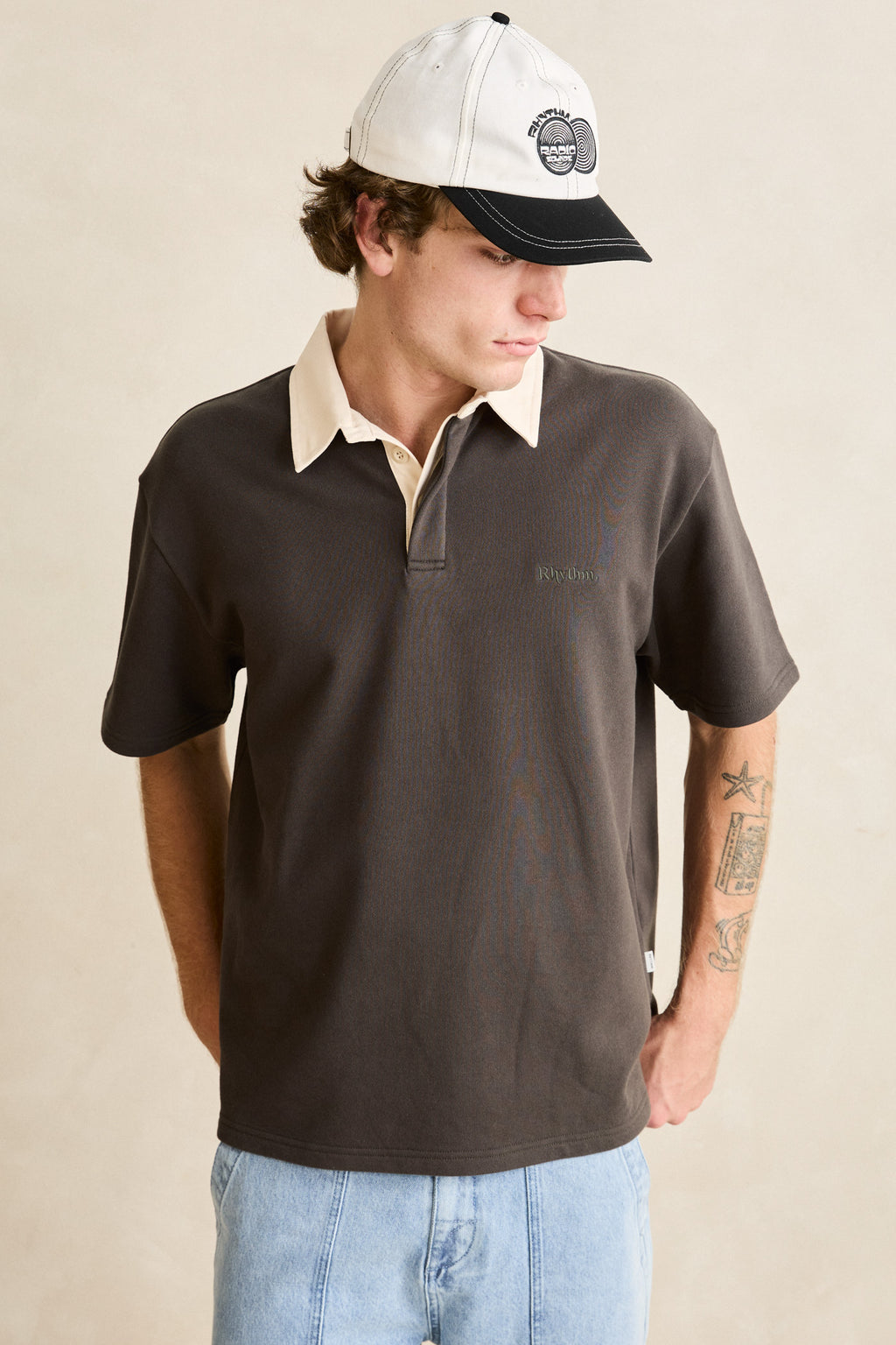 Koa SS Rugby Polo - Charcoal