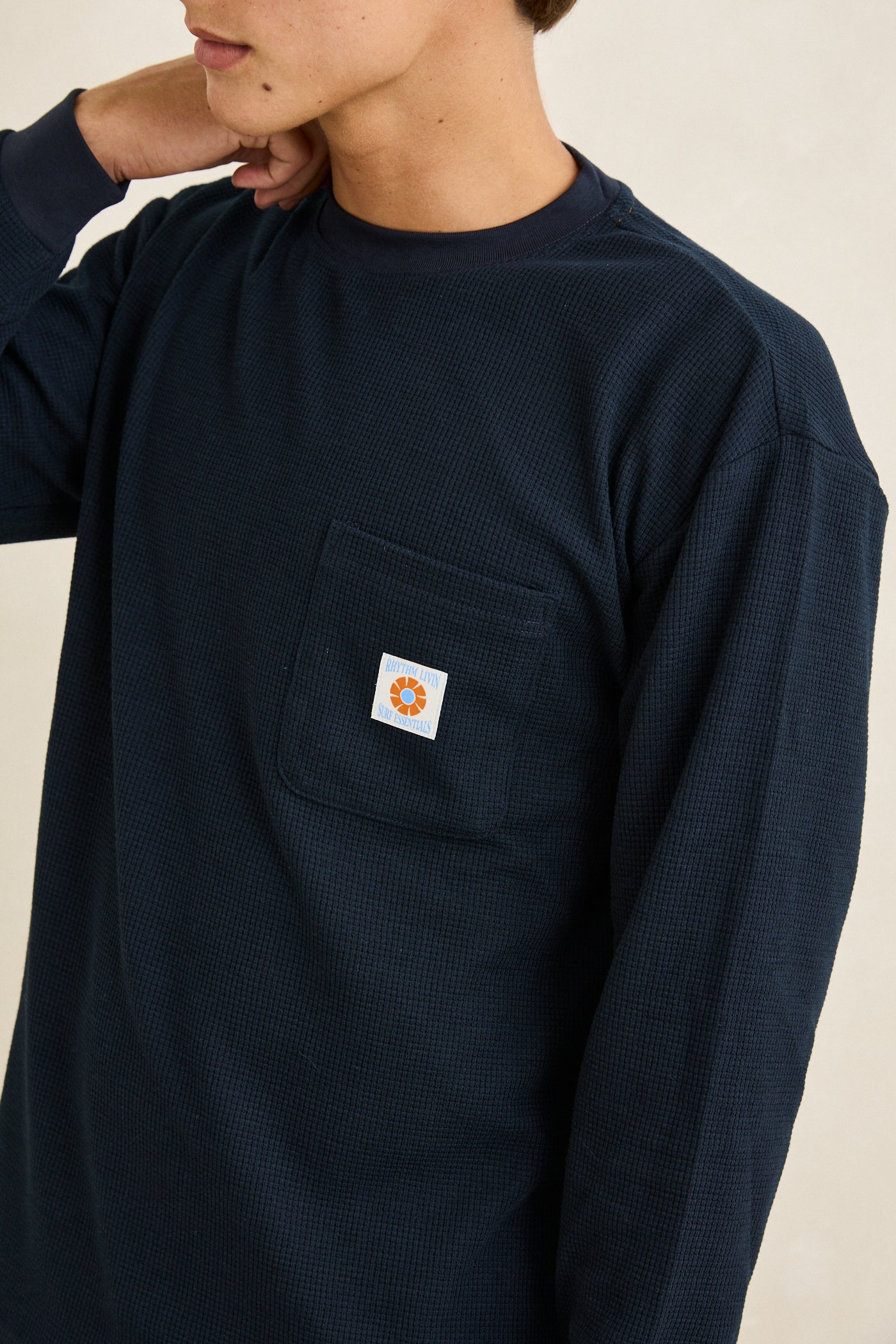 Vintage Pocket LS Waffle - Midnight