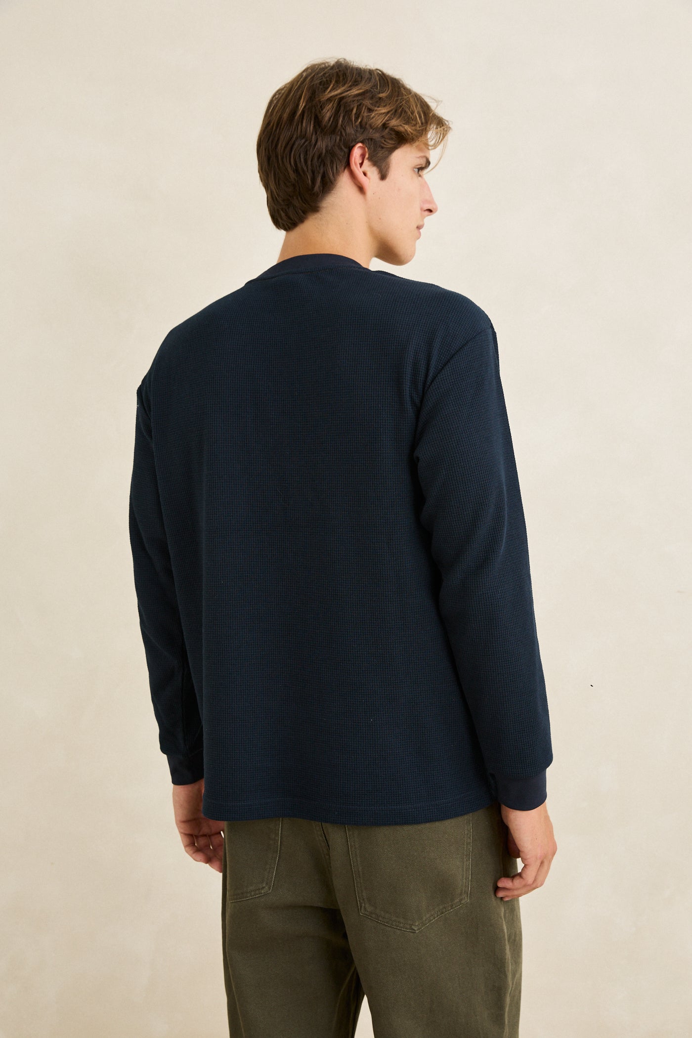 Vintage Pocket LS Waffle - Midnight