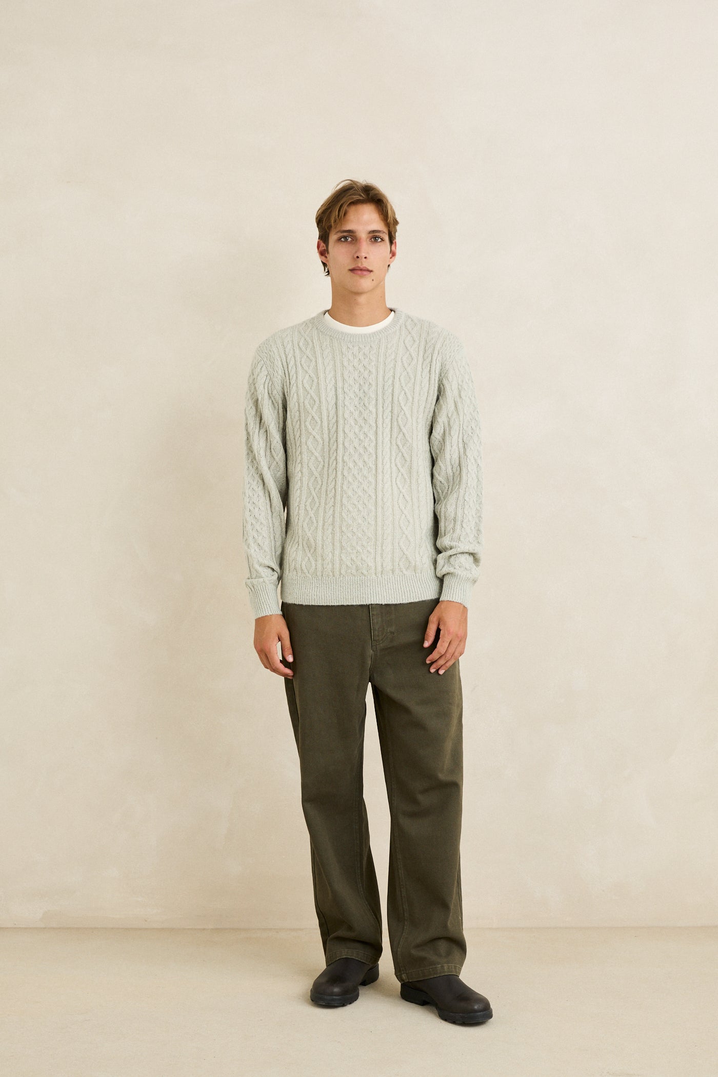 Mohair Fishermans Knit - Birch