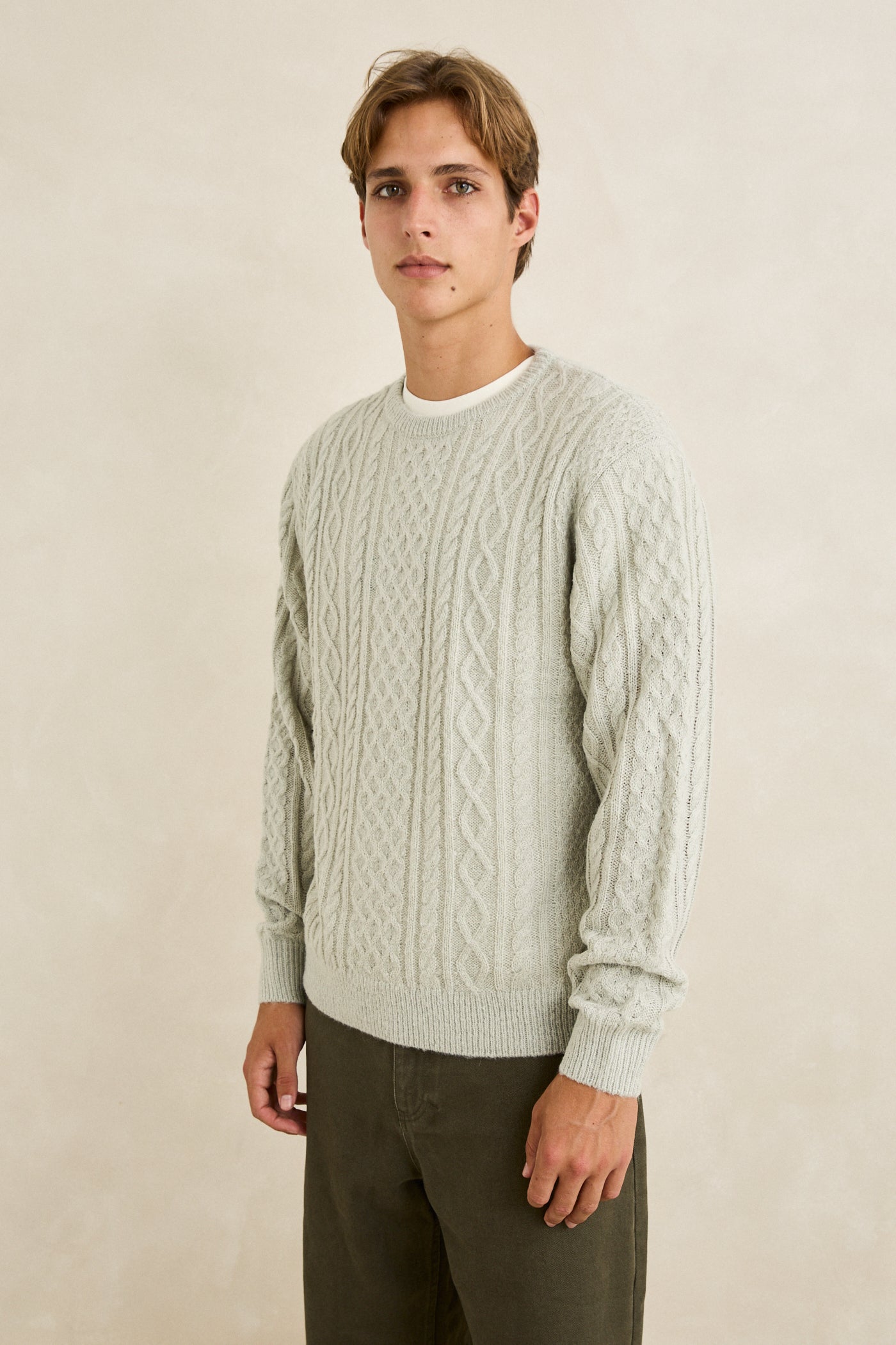 Mohair Fishermans Knit - Birch