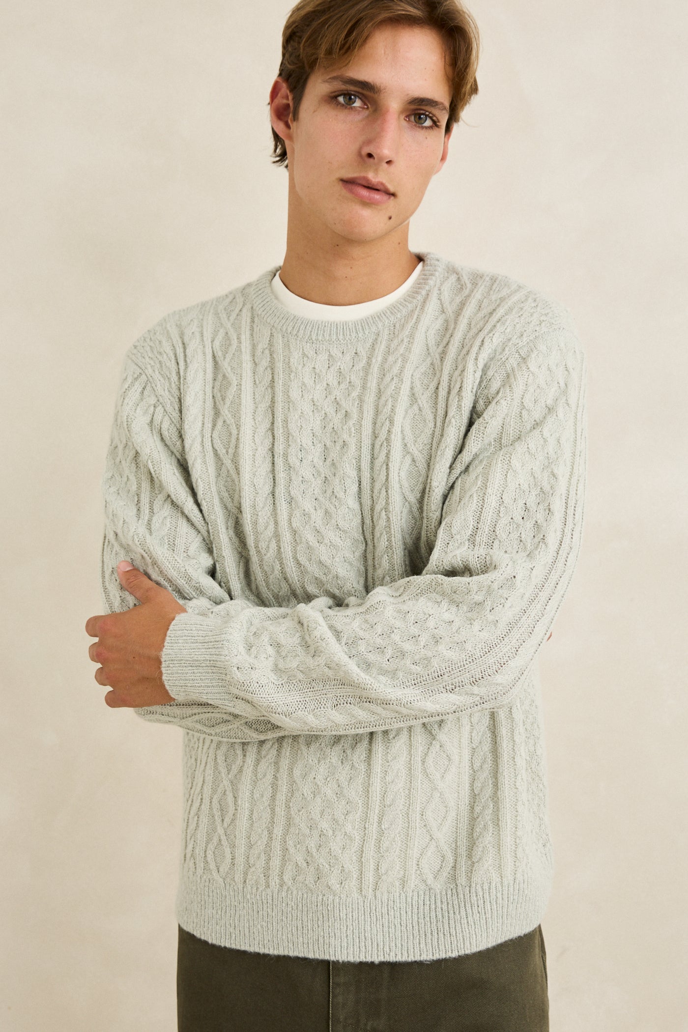 Mohair Fishermans Knit - Birch