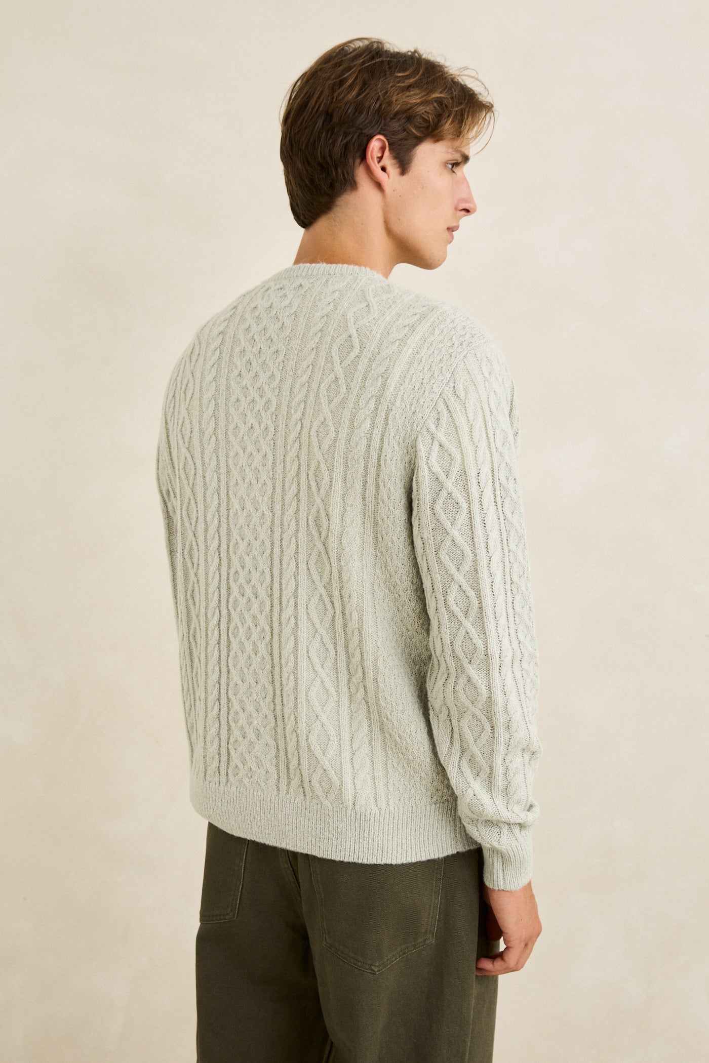 Mohair Fishermans Knit - Birch