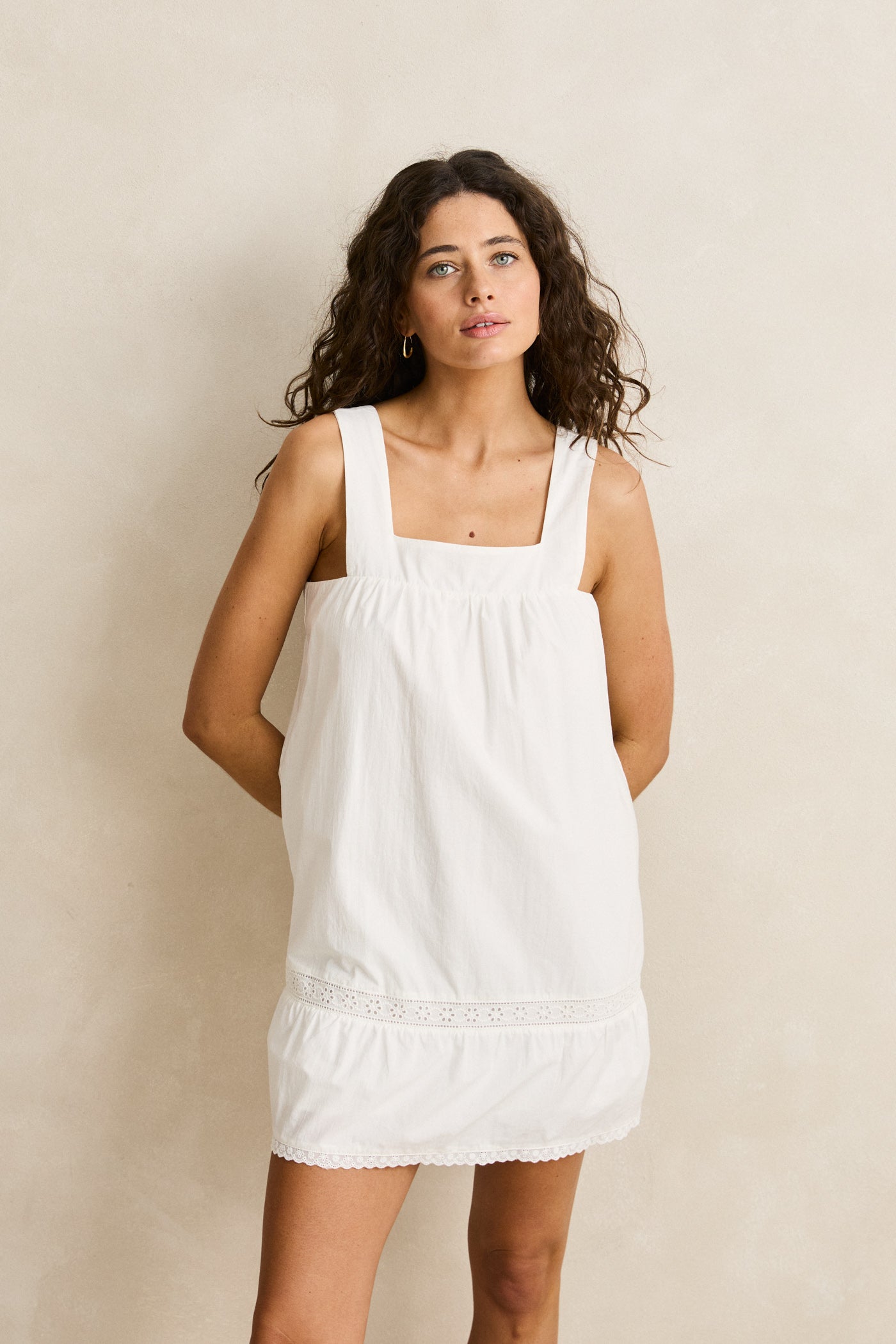 Broderie Lace Mini Dress