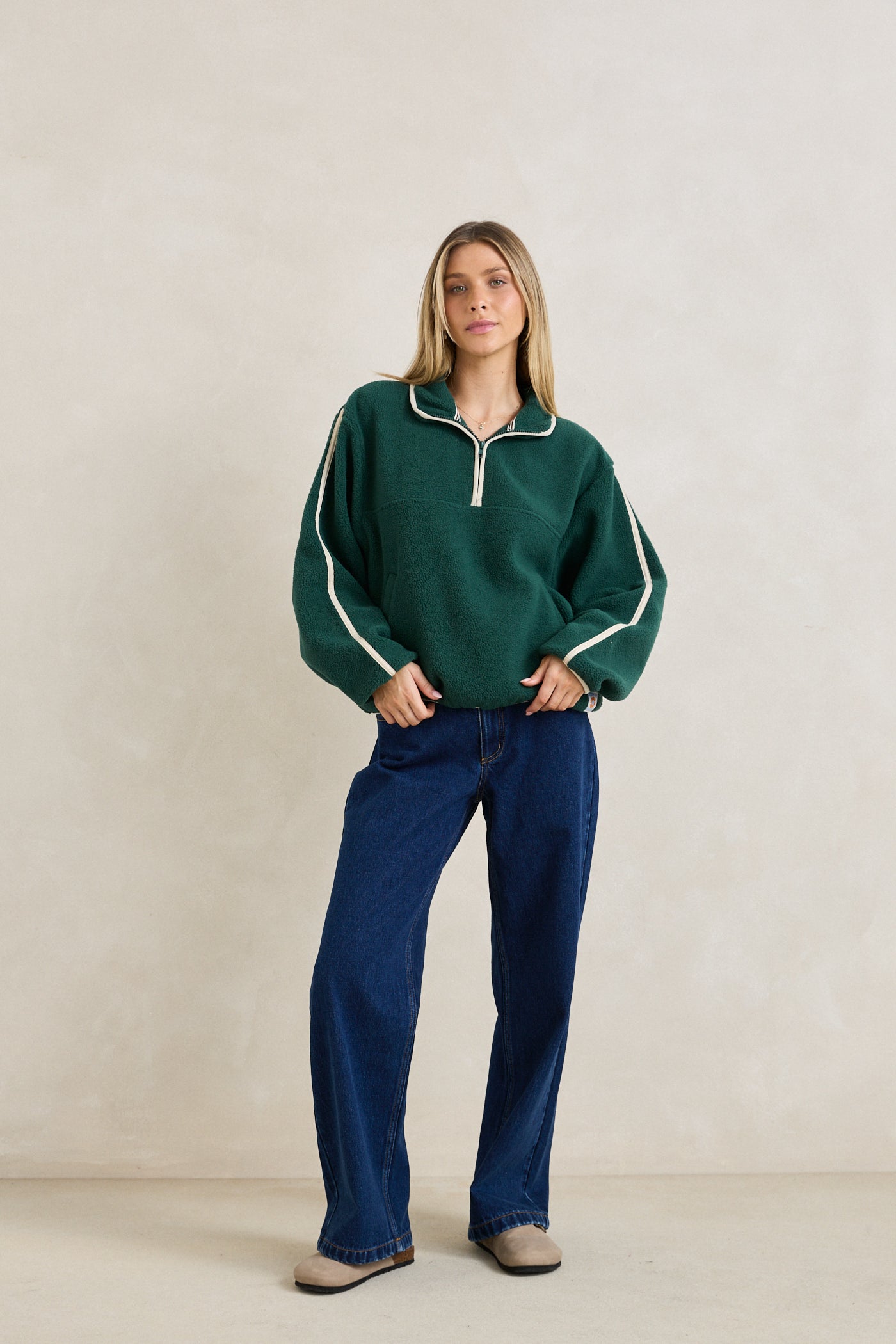 Camp Half Zip Sherpa Pullover - Pine