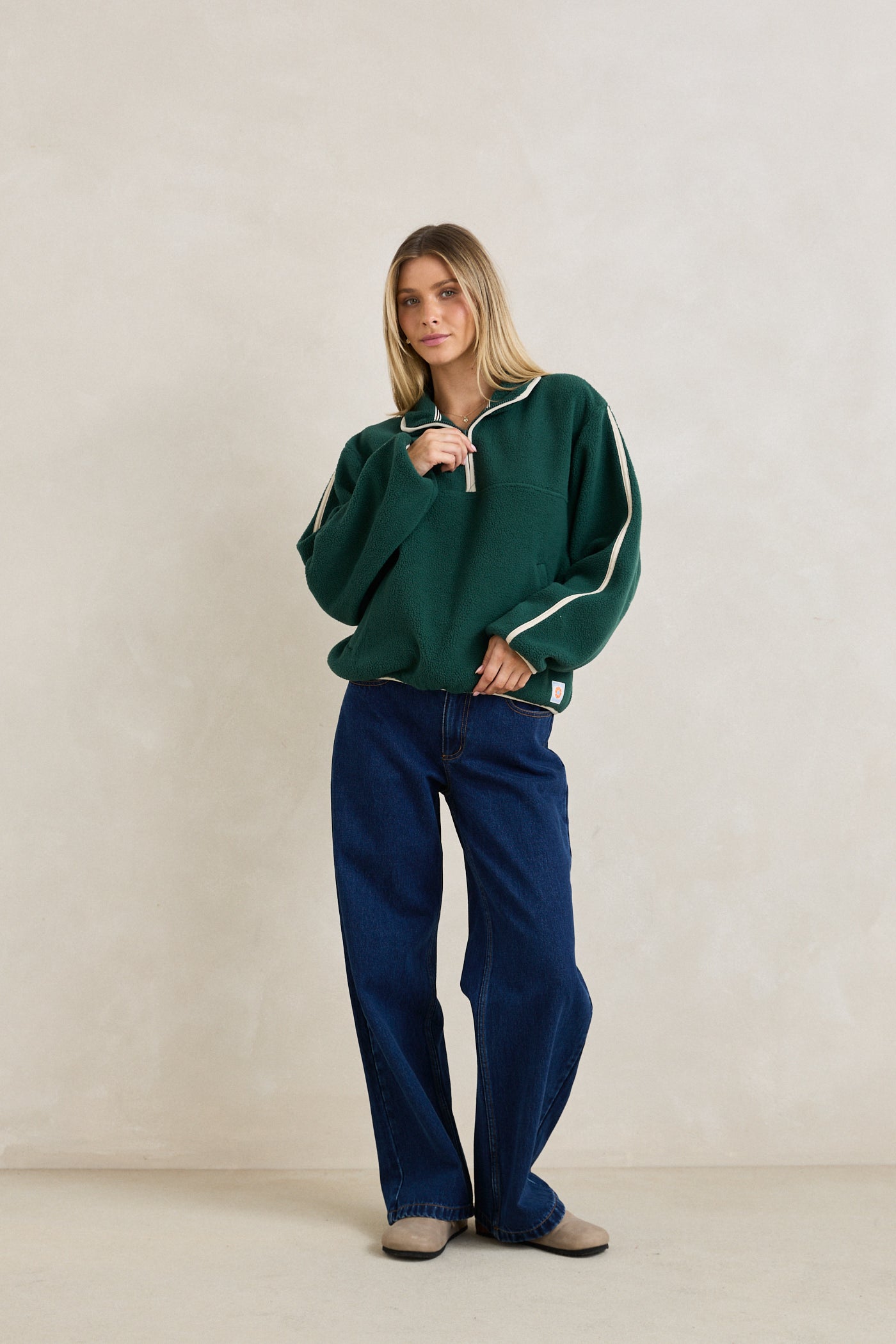 Camp Half Zip Sherpa Pullover - Pine