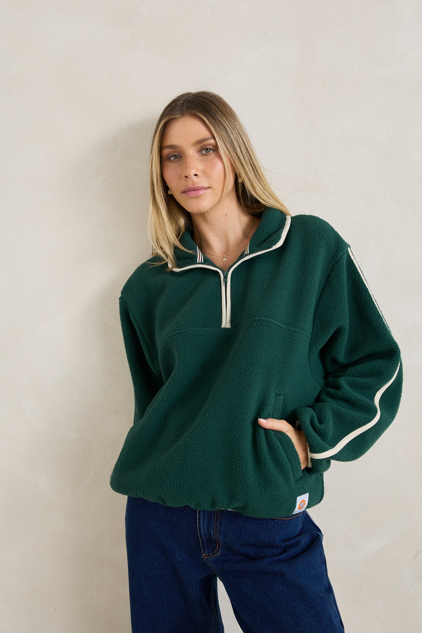 Camp Half Zip Sherpa Pullover - Pine
