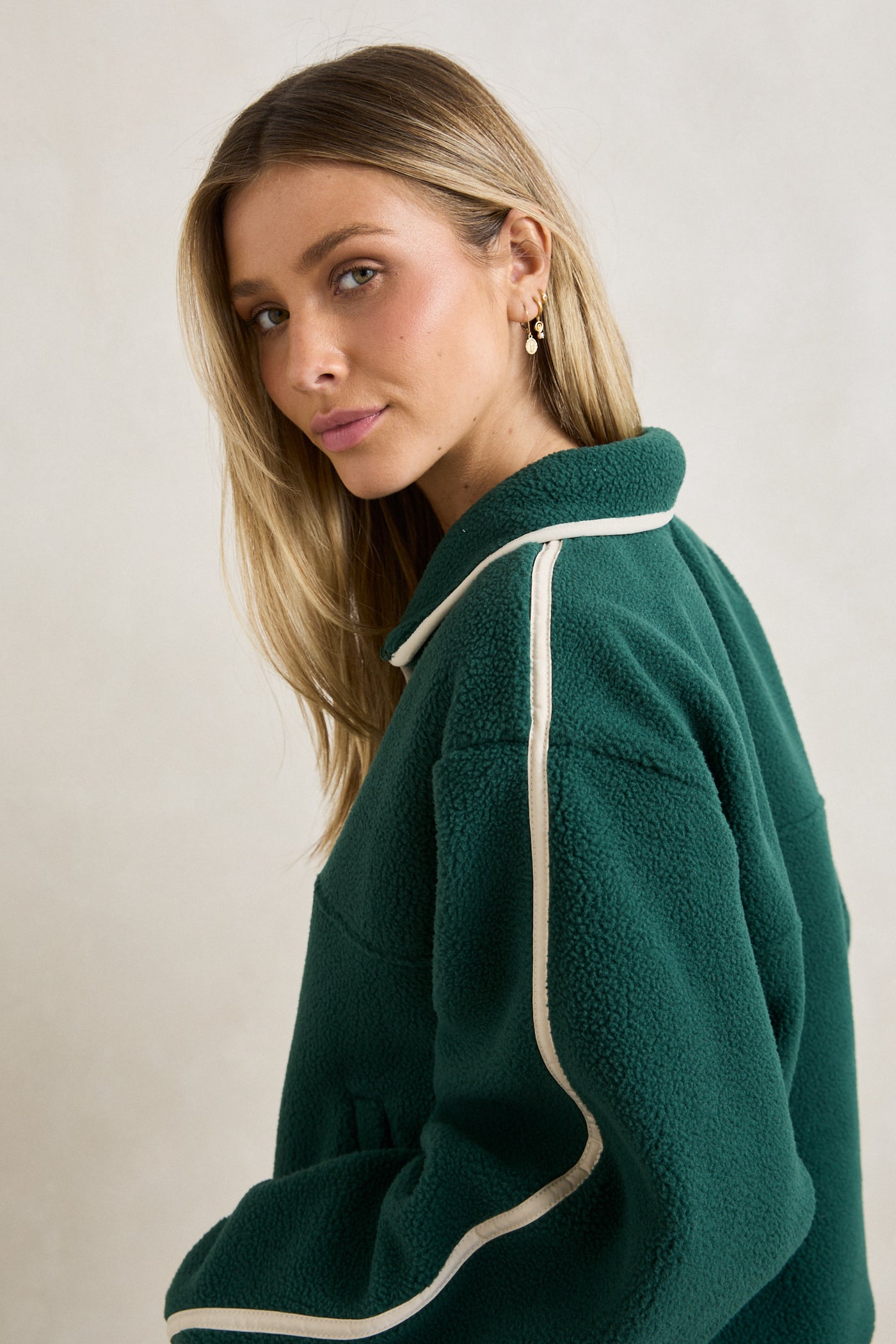 Camp Half Zip Sherpa Pullover - Pine