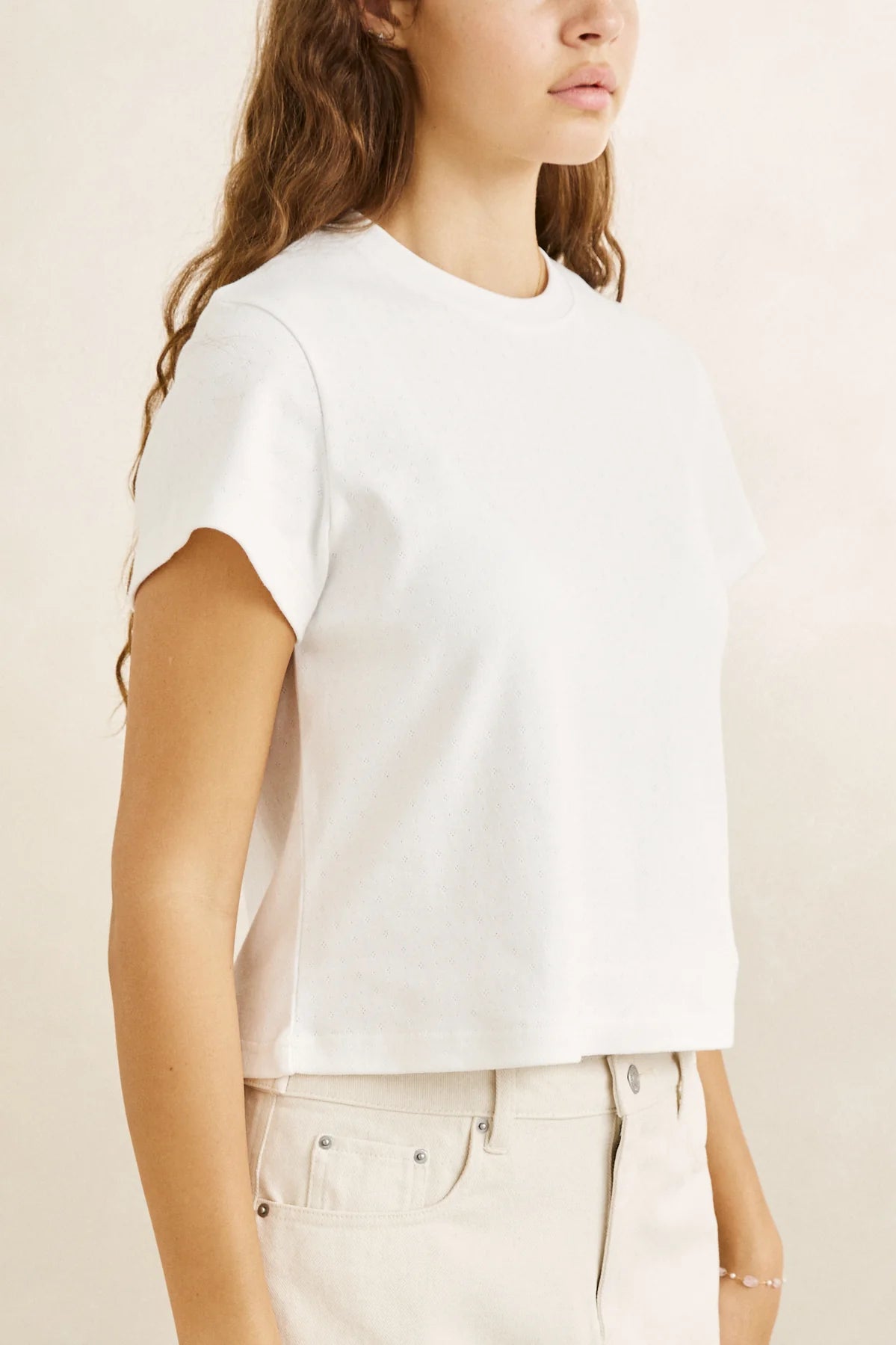 Bennie Pointelle Tee- White
