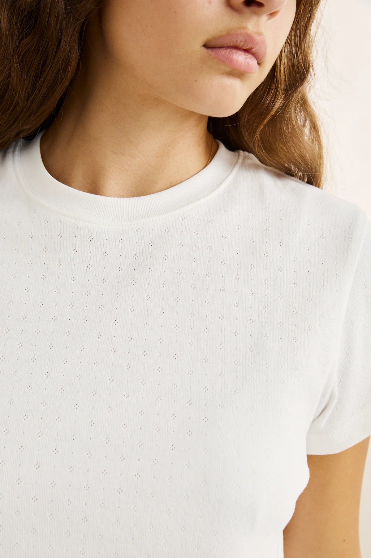Bennie Pointelle Tee- White