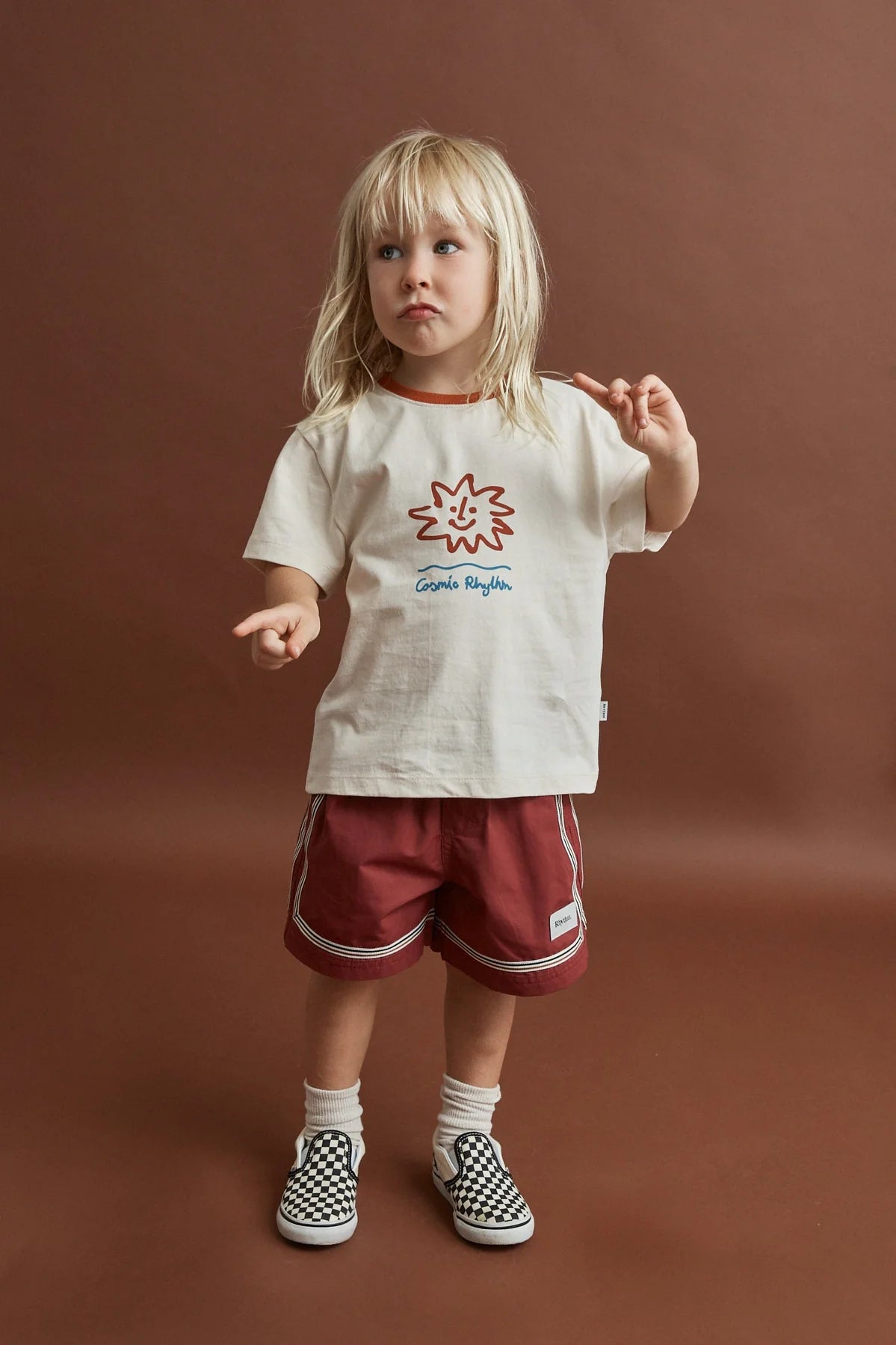 Kids Cosmic Rhythm Ss T-Shirt Natural
