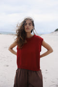 Cecilia Knit Vest - Cherry