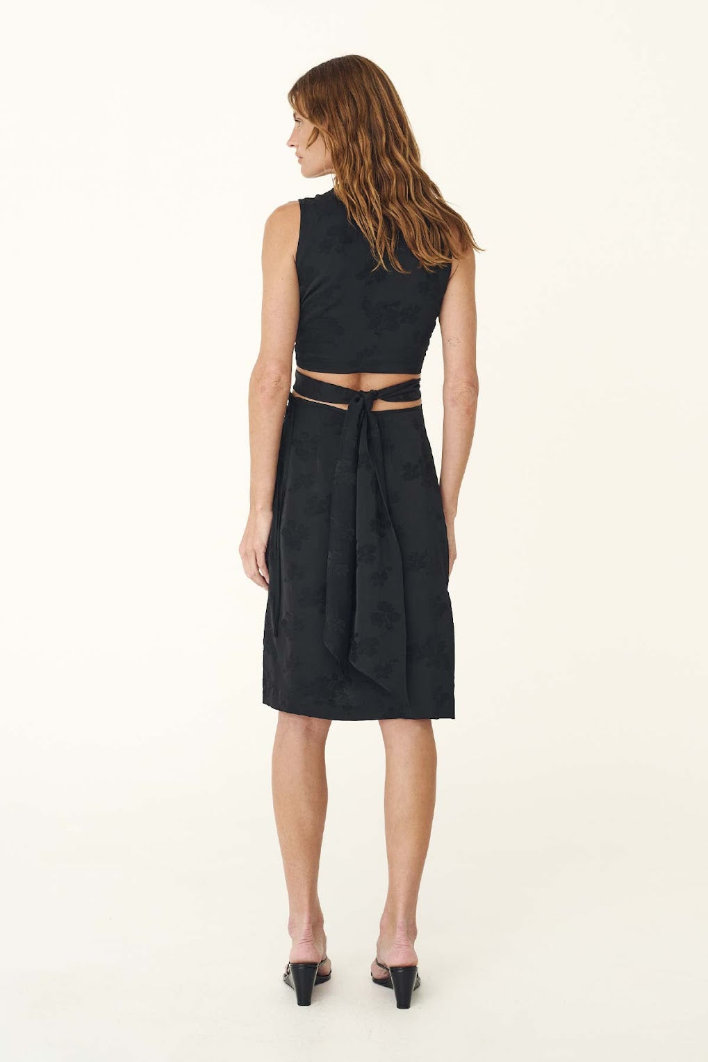 Carla Jacquard Midi Skirt- Noir