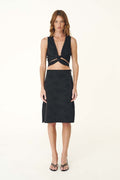 Carla Jacquard Midi Skirt- Noir