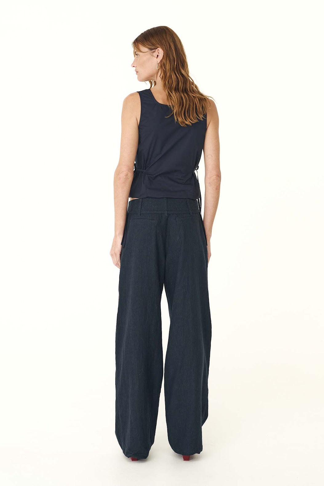 Carlotta Linen Curve Pants - Ink