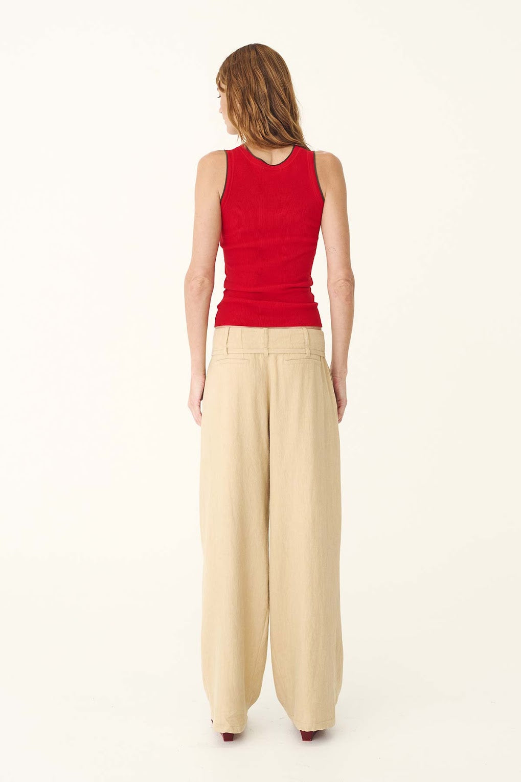 Carlotta Linen Curve Pants- Khaki