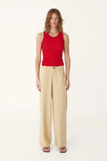 Carlotta Linen Curve Pants- Khaki