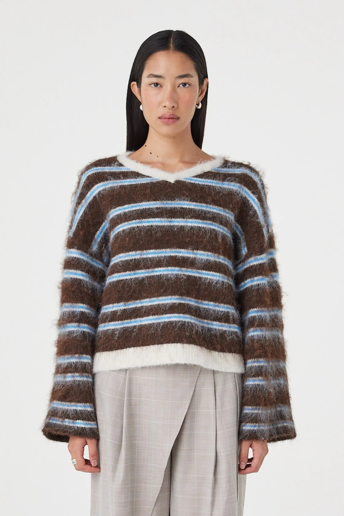 Lucca Sweater - Espresso and Blue