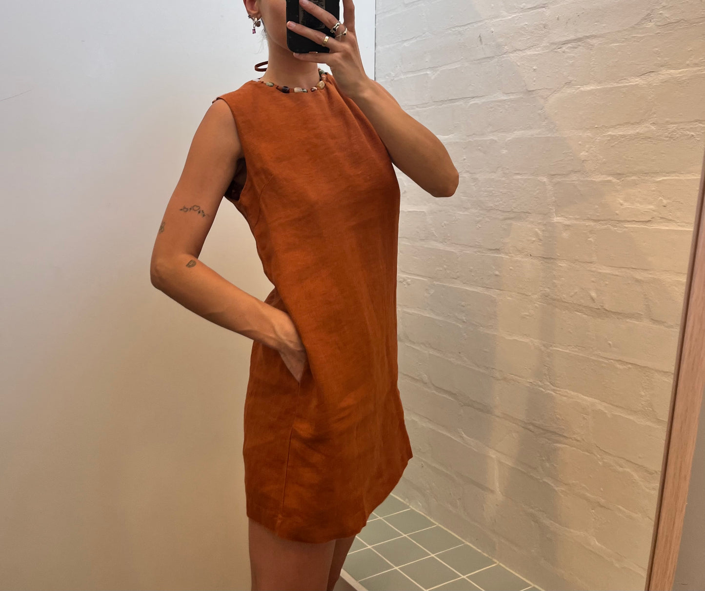 Rust Beaded Dress
