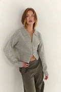 Kaia Zip Cardigan - Stone