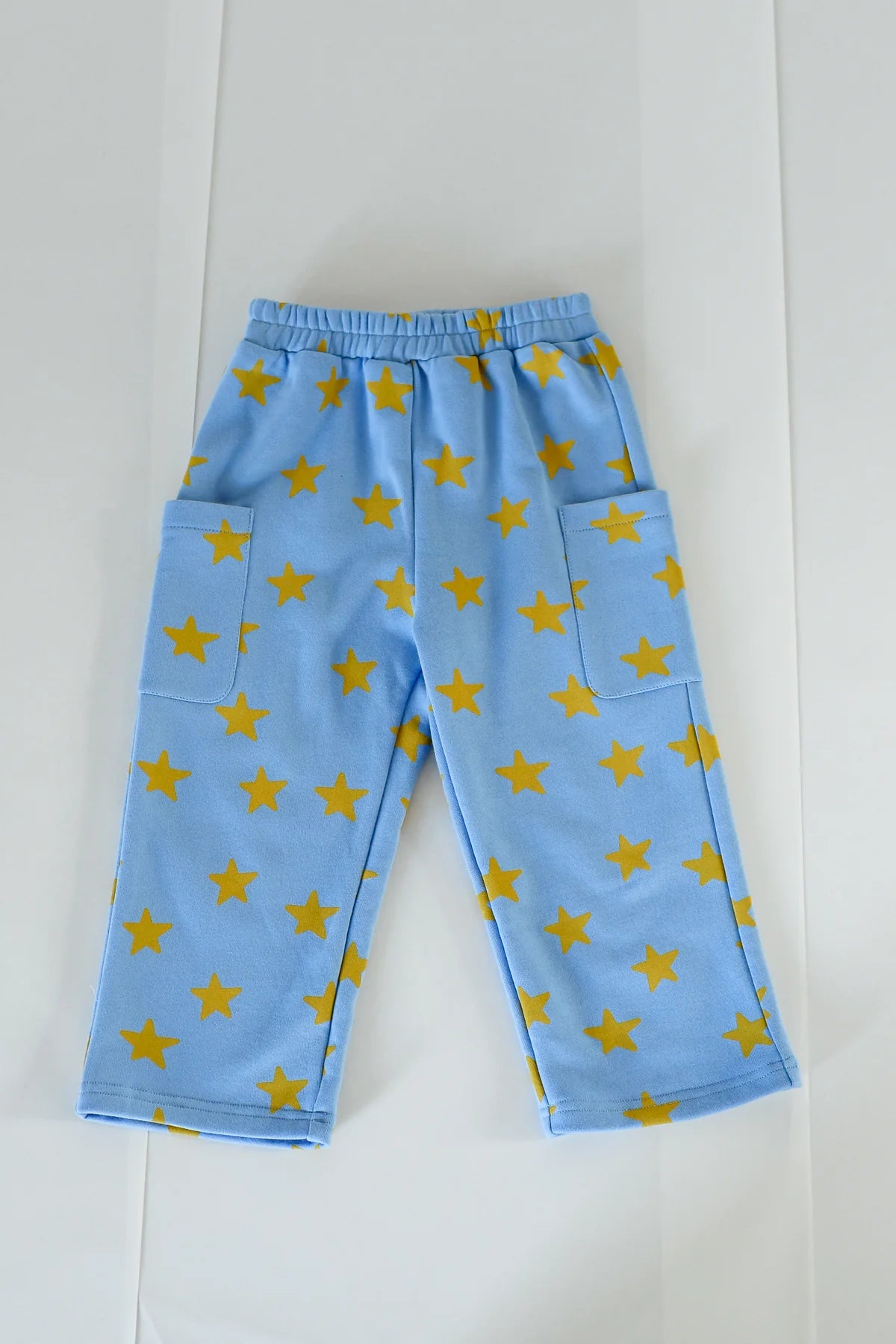 Holiday Pants- Blue & Mustard Stars