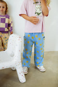 Holiday Pants- Blue & Mustard Stars