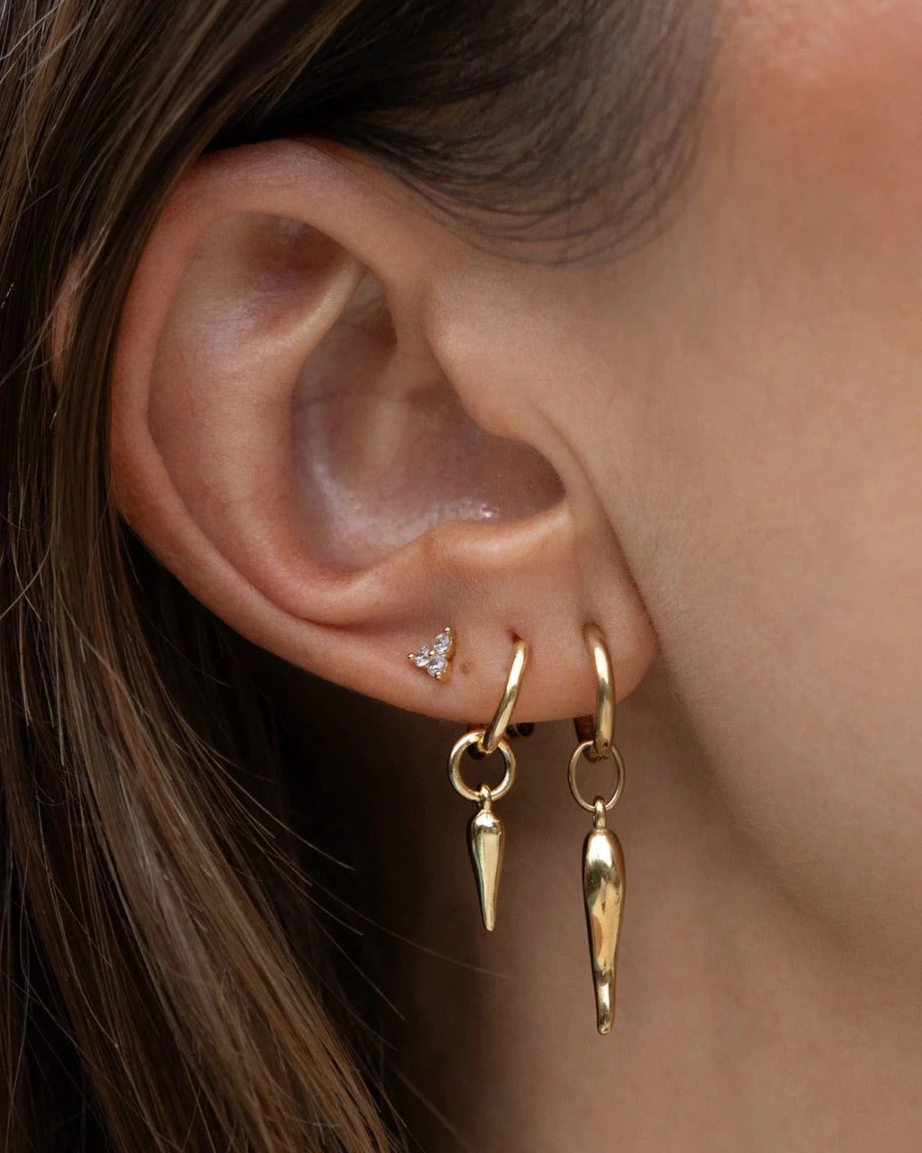 Cornicello Gold Charm Earrings - Small