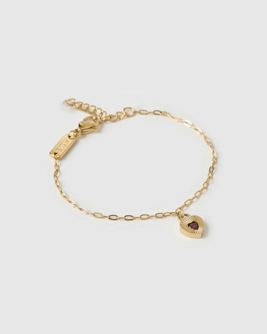 Ruby Heart Bracelet - Red