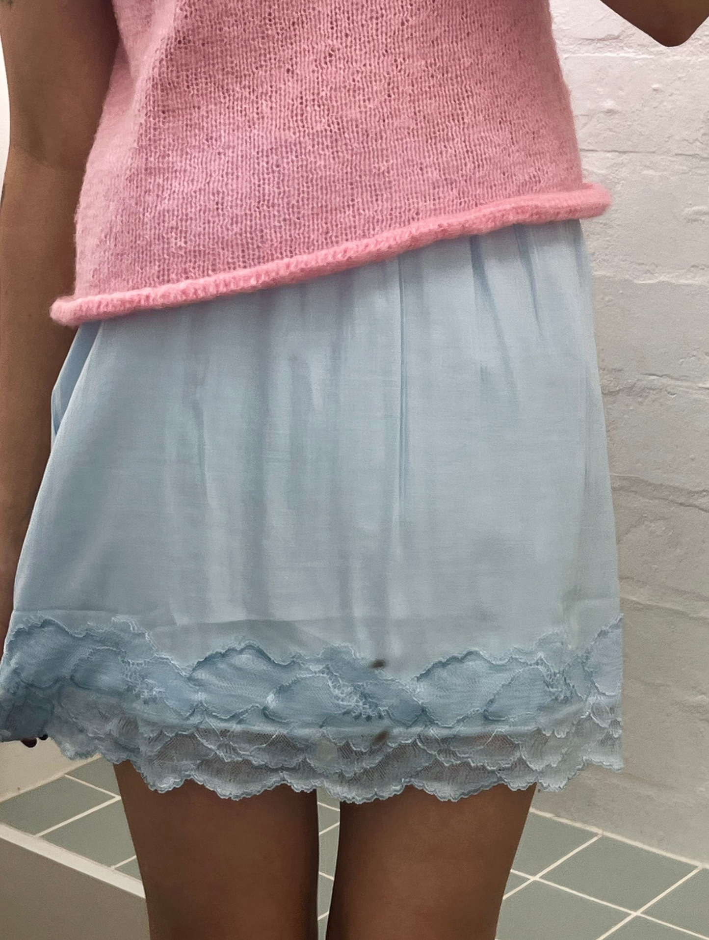 Mini Slip Skirt- Baby Blue