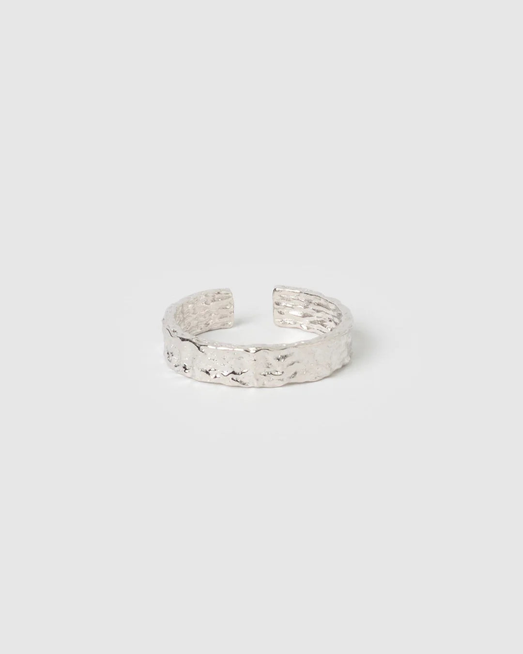 Eros Silver Textured Ring- medium