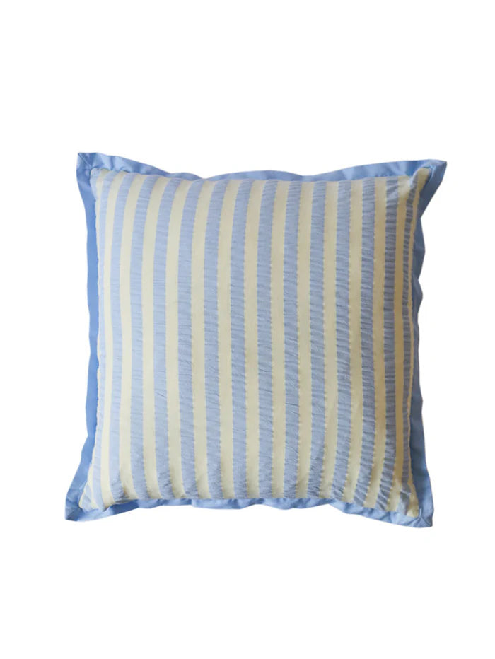 Butter Blue Seersucker Square Cushion