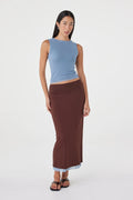 Eden Reversible Skirt - Pale Blue & Espresso