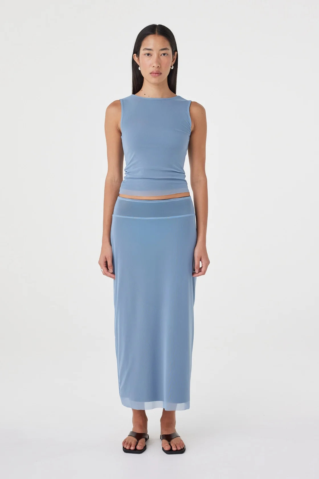 Eden Reversible Top - Pale Blue & Espresso